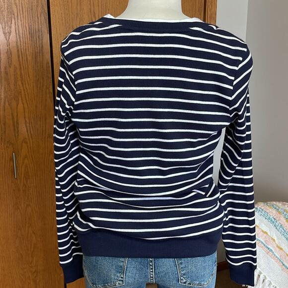 Pendleton Navy/White Lightweight Striped Cardigan Size S - Picture 3 of 6